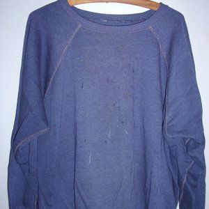 80s vintage thrashed soft navy raglan crewneck